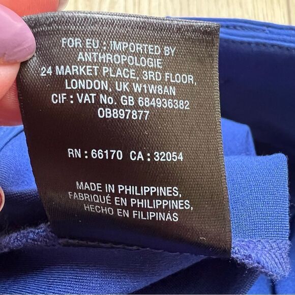 Anthropologie Essential Slim Knit Pants Trousers Cobalt Royal Blue Size 10 - Picture 15 of 15